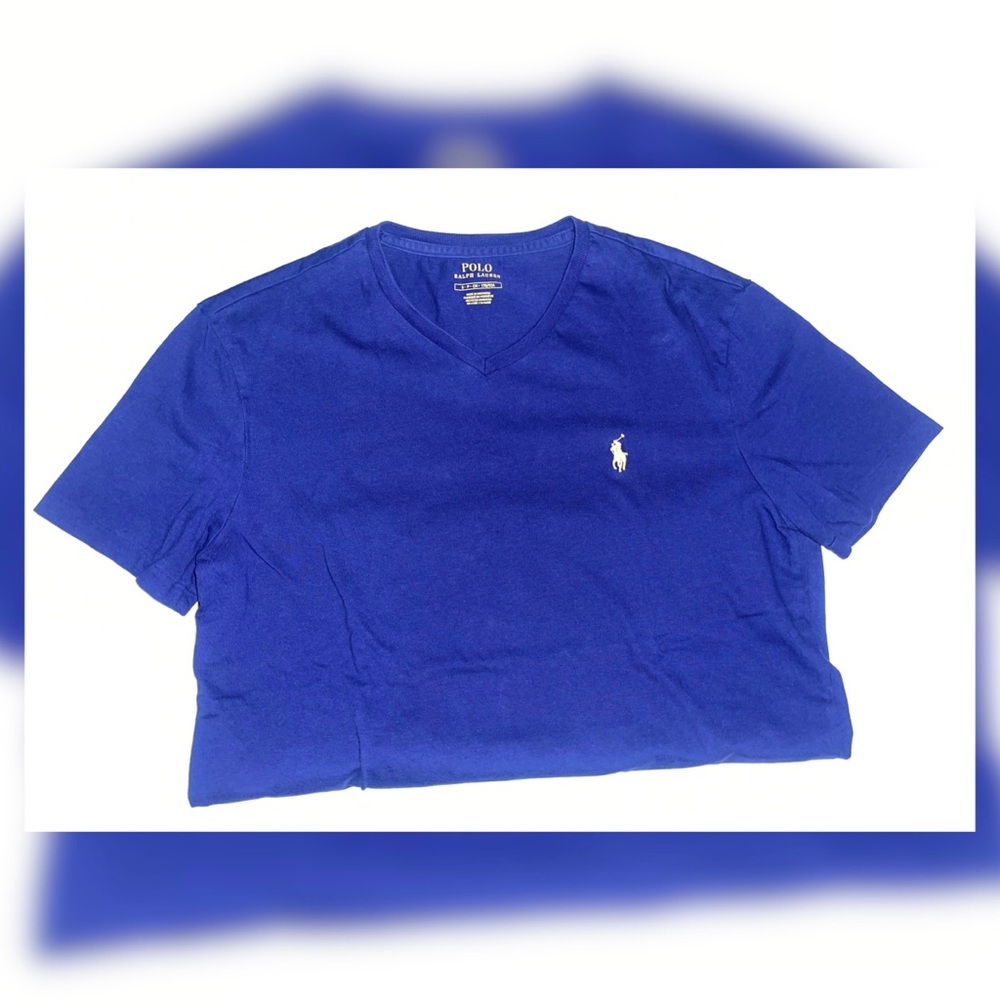 Polo V neck Blue T-shirt size adult S